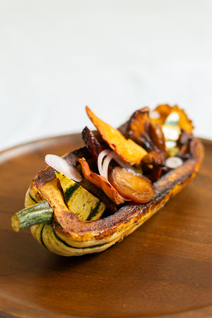 Roasted Delicata Squash With Late Summer Mushrooms