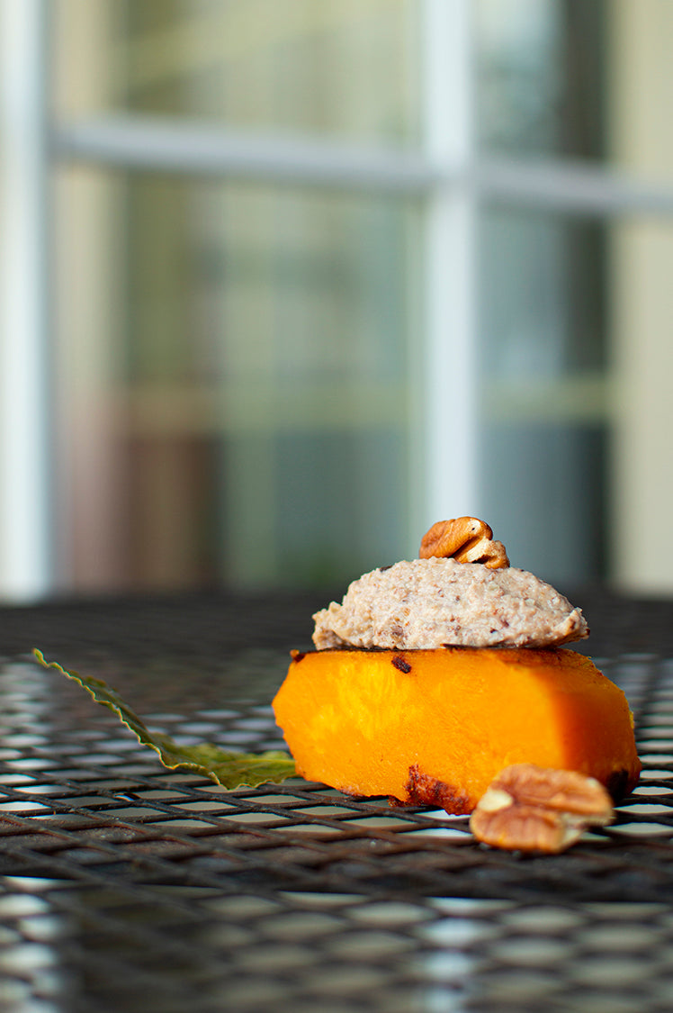 Butternut Squash Steaks with Shiitake-Pecan Pesto